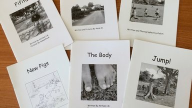 The books link English literacy to real-life and academic topics