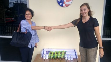 Sewing Project Supplies handing over
