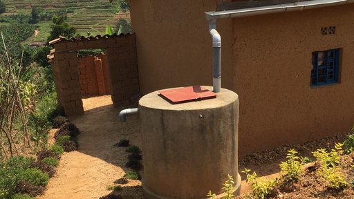 Rainwater collection tank for family.