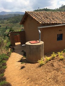 Rainwater collection tank for family.