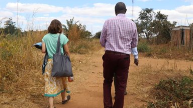 Walking is the most common form of transportation for Volunteers and community members