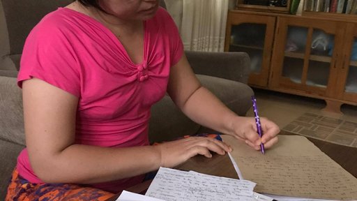 Volunteer Jami's host mom preparing speech for English Speaking Class_2017.jpg