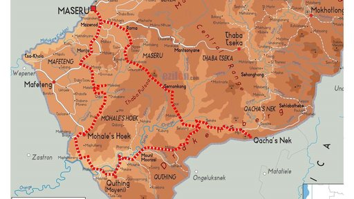 Lesotho route map