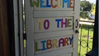 Adria's Library - welcome sign