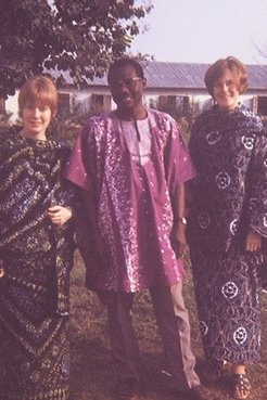 Jane Moore (right) with members of her community in Togo.