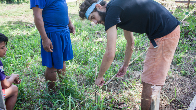 Two men gardening in Panama