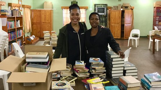 Ms.Dlamini & I with Books for Africa