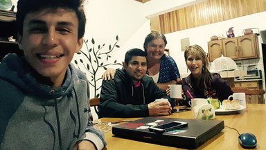 Christine Palumbo with Host Family
