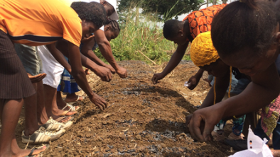 Farmers during practical training