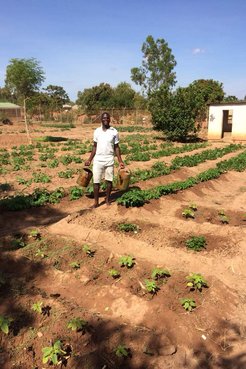 Watering at the NAC Garden