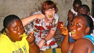 Stephanie Nys, who identifies as pansexual, served as an education Volunteer in Liberia from 2011 to 2013.