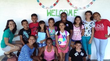 JumpStart Students at Welcome sign.jpg