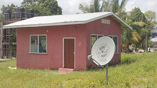This is the building and the internet dish for the Computer Hub