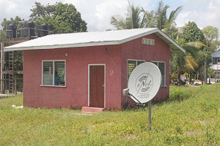 This is the building and the internet dish for the Computer Hub