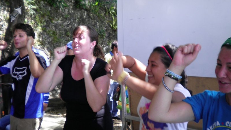 Team building at environmental camp.