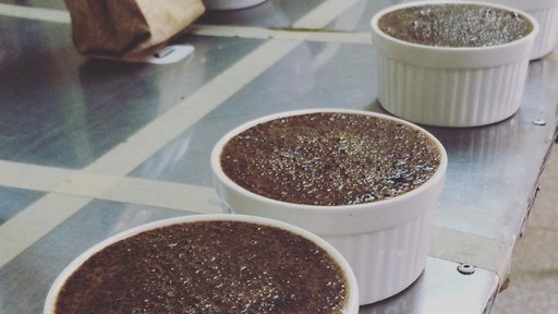 Cupping coffee
