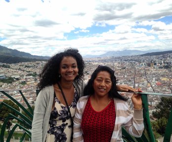 Tori Jackson: With my PST host mom overlooking the capital city of Quito, Ecuador