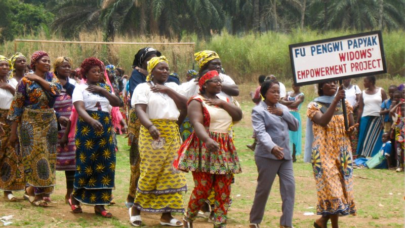 Widows group marching on the IWD