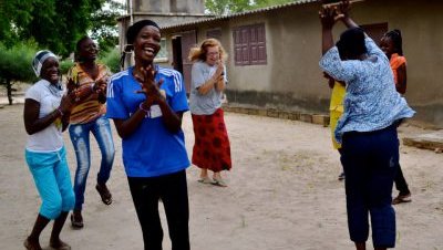 Each morning began with group yoga and a team building excercise. Peace Corps Senegal's Kaolack Girls' Empowerment Camp 2014. Photos by PCV Jordan Hatcher