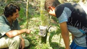 Demonstrating how a camera trap works