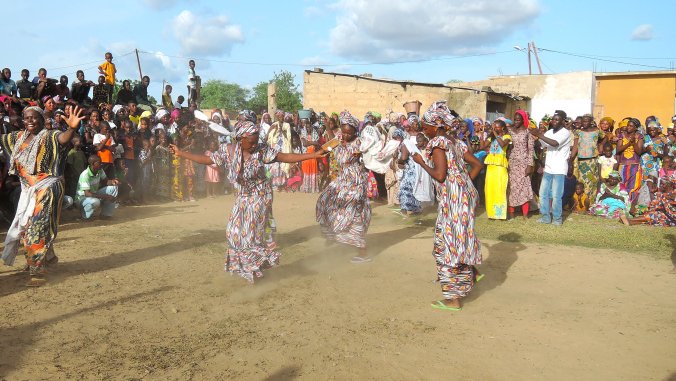 Some dancers will respond to each other with their moves, daring their partner to outdo them. These sisters were having the b