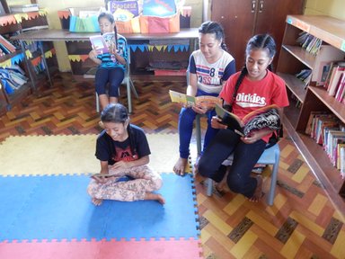 Saturday morning readers at the school library
