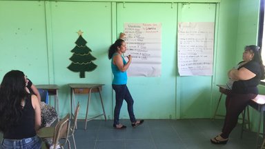 Community parents write commitments that they pledge to follow in their homes