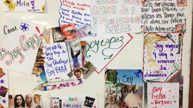The girls wrote beauty and self-esteem mantras