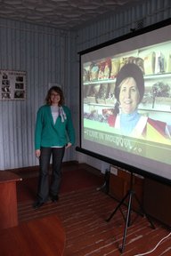 Volunteer Jenny Sayles shared her film about happiness in Moldova.