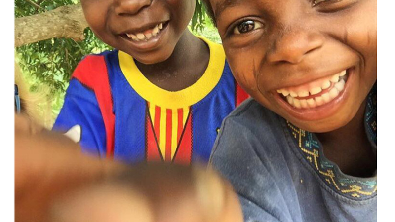 kids smiling more space