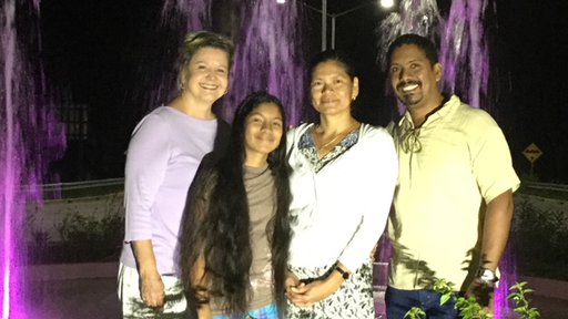 Jo Ann Jennings with her host family