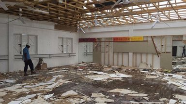 The dance studio after Hurricane Maria.