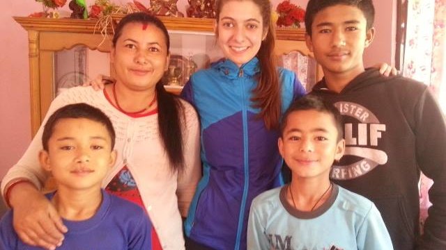 Priya and host family
