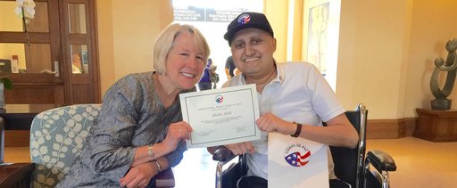 Shalin Shah with former Peace Corps Director Carrie Hessler-Radelet
