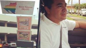 After our Safe Zone trainings, we gave our taxi drivers rainbow-colored “safe zone” stickers that they stuck to their windshields.