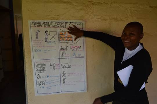 Kid with his project