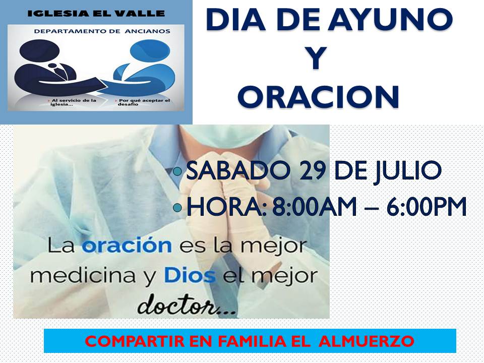 DÍA DE AYUNO Y ORACIÓN