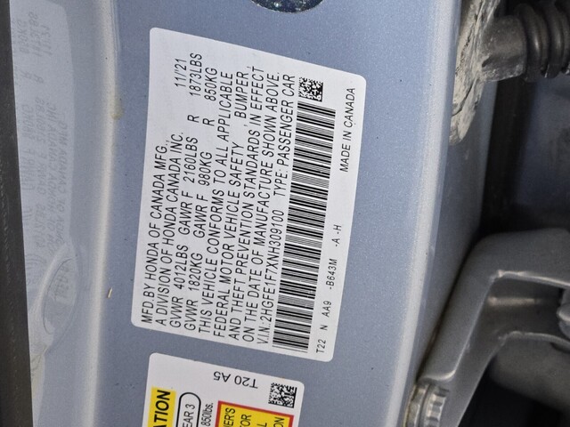 used 2022 Honda Civic car, priced at $15,400