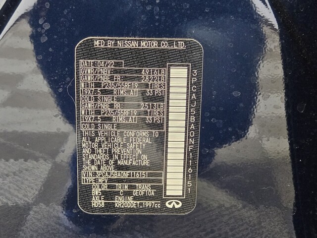 used 2022 INFINITI QX50 car, priced at $24,498