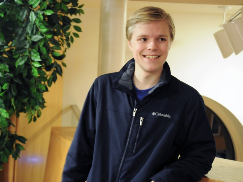 Freshman UC Representative Evan Bonsall at Ticknor Lounge Freshman UC Representative Evan Bonsall at Ticknor Lounge