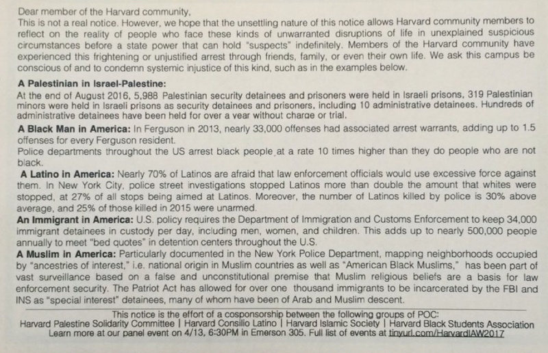 Mock notice back Mock notice back